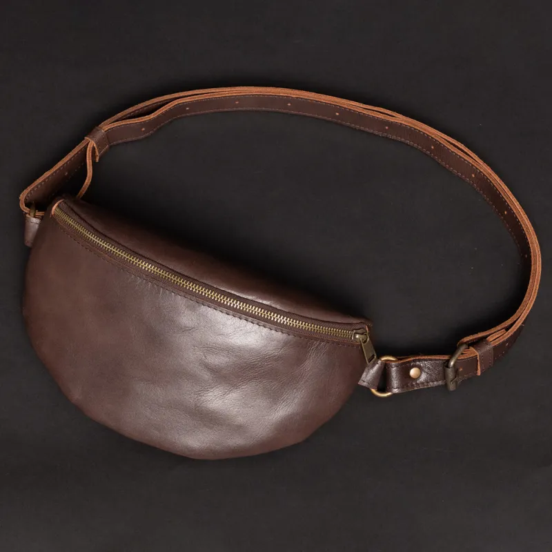 Nexus Leather Belt Bag - Antique Brown made by Hides Leather