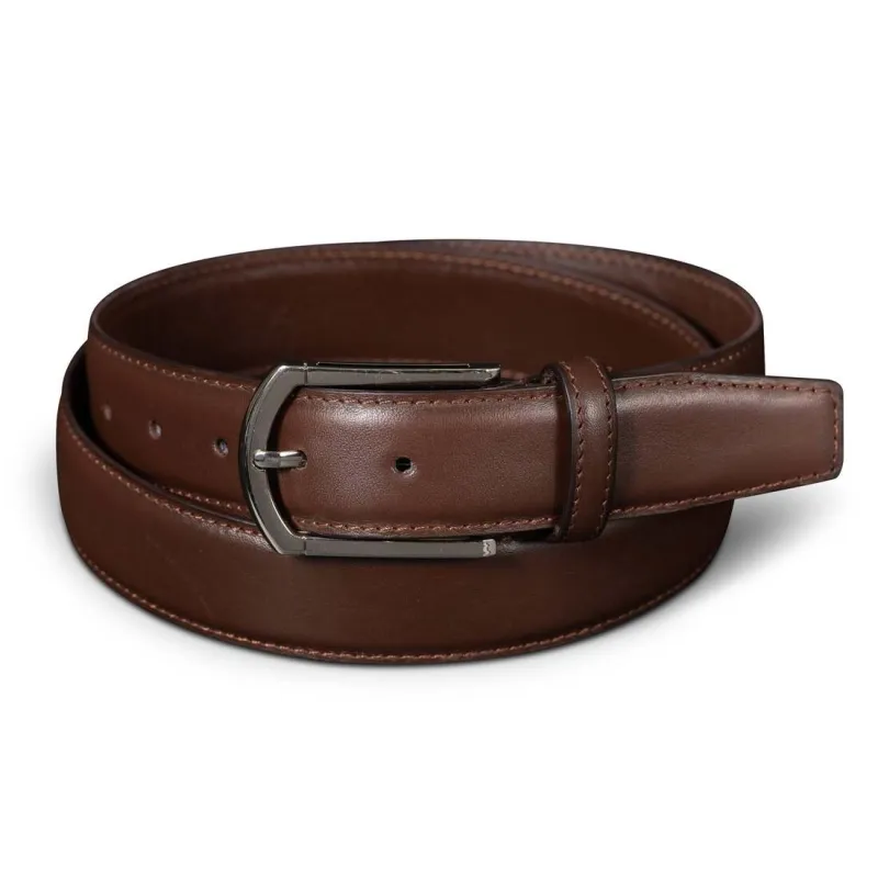 Single Stitch Leather Belt - Brown made by Hides Leather