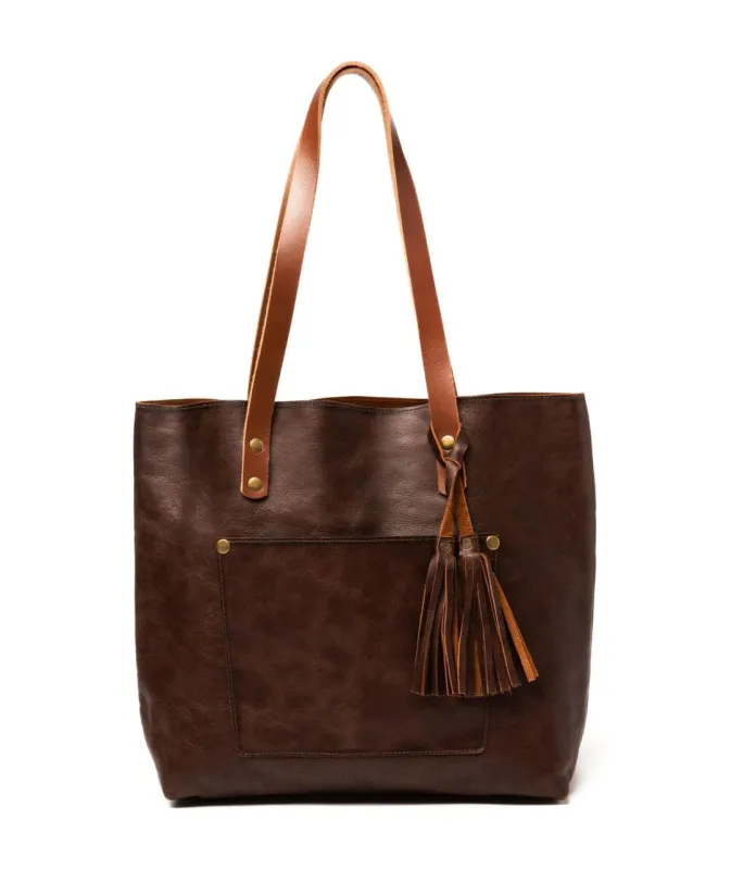 Leather Tote Bag - Coffee Brown made by Hides Leather