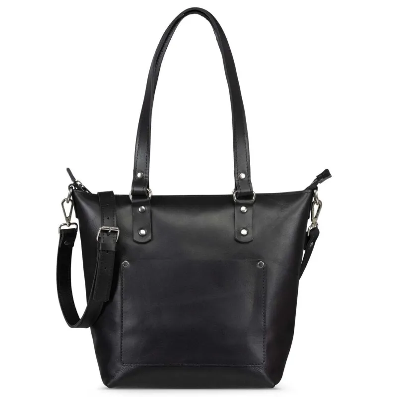 Crossbody Leather Tote - Black made by Hides Leather