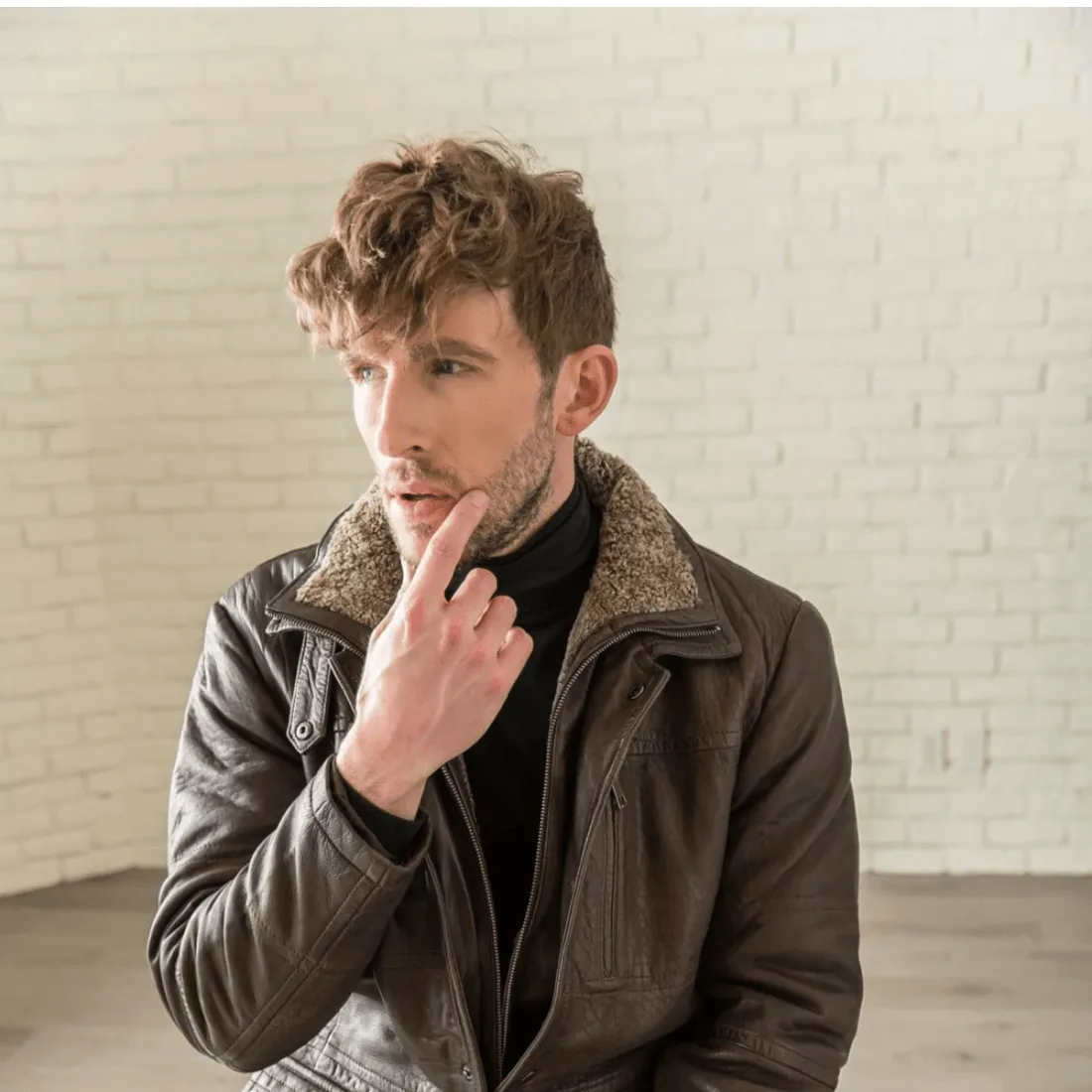 Shearling Collar Leather Coat sold by Hides Leather product image thumbnail 4