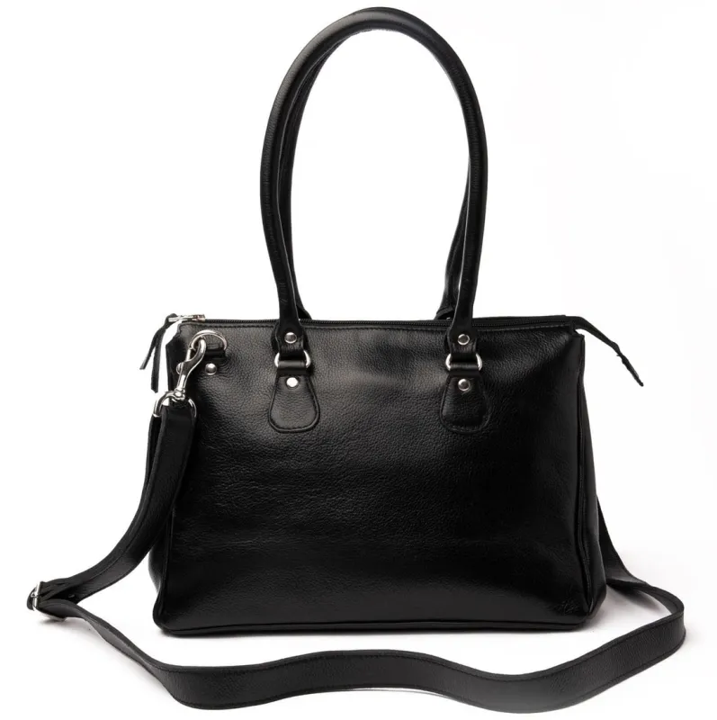 Leather Handbag - Black made by Hides Leather