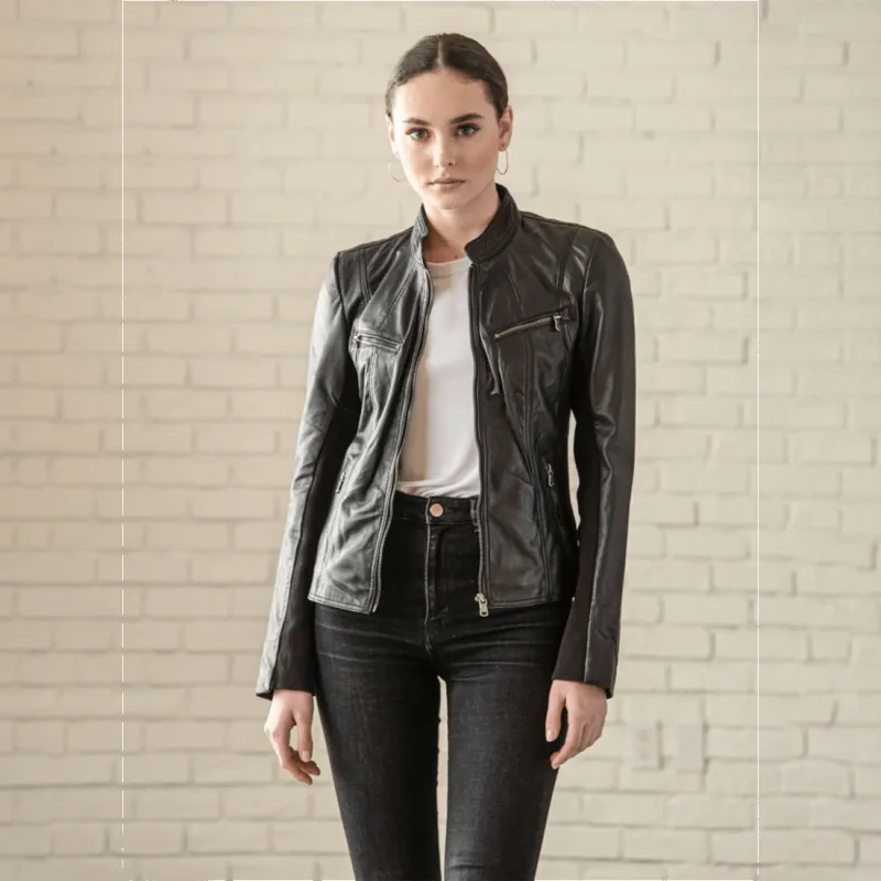Daisy Leather Jacket - Black made by Hides Leather