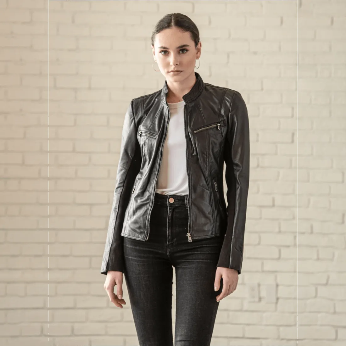 Daisy Leather Jacket - Black sold by Hides Leather