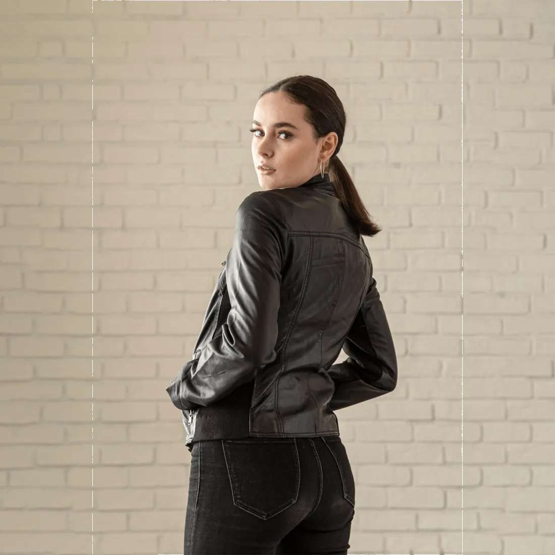 Daisy Leather Jacket - Black sold by Hides Leather product image thumbnail 3