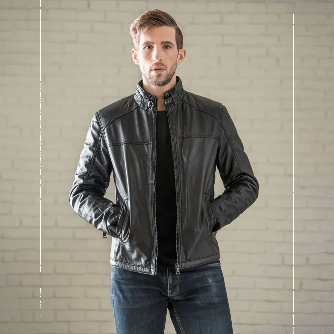 Robbie Leather Jacket - Black sold by Hides Leather product image thumbnail 2