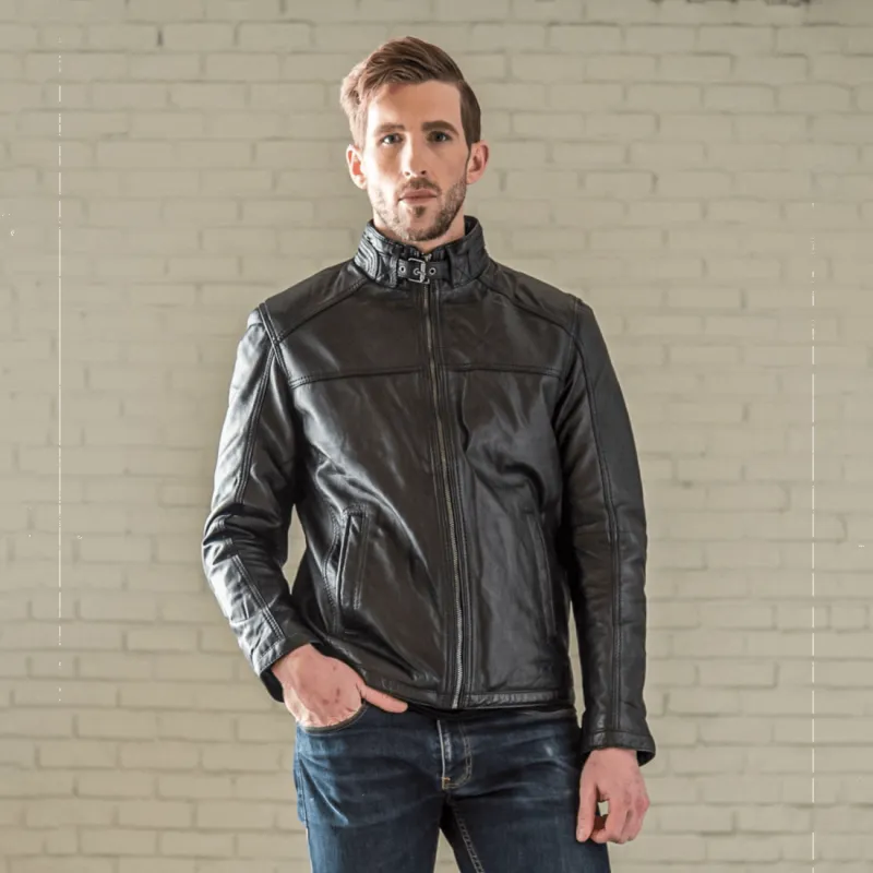 Robbie Leather Jacket - Black made by Hides Leather