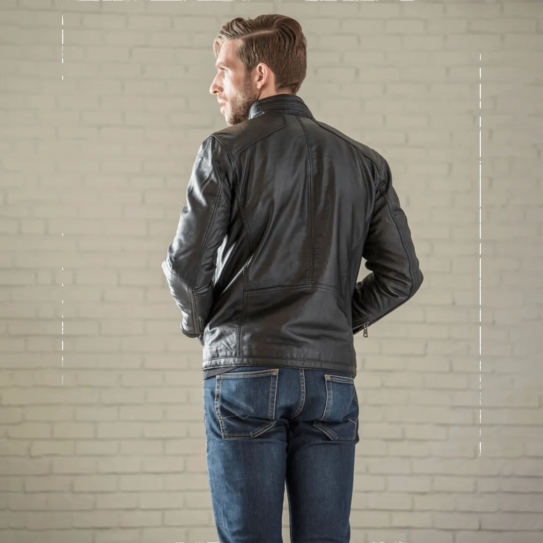 Robbie Leather Jacket - Black sold by Hides Leather product image thumbnail 4