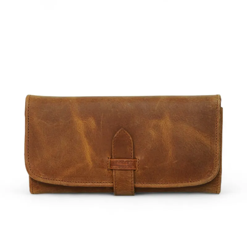 Leather Trifold Wallet - Saddle Brown made by Hides Leather
