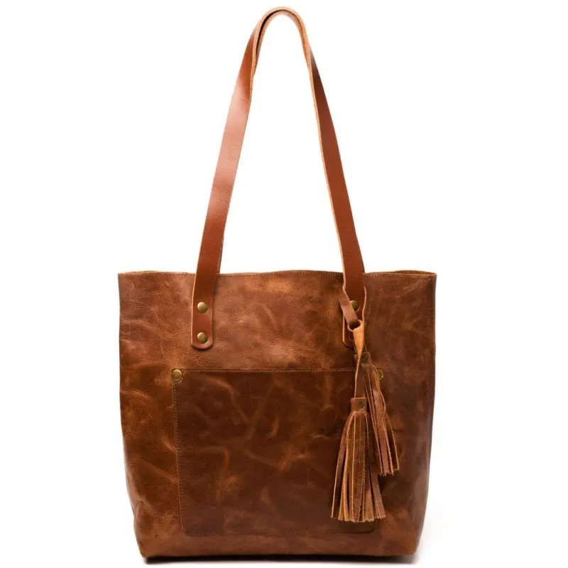 Leather Tote Bag - Saddle Brown made by Hides Leather