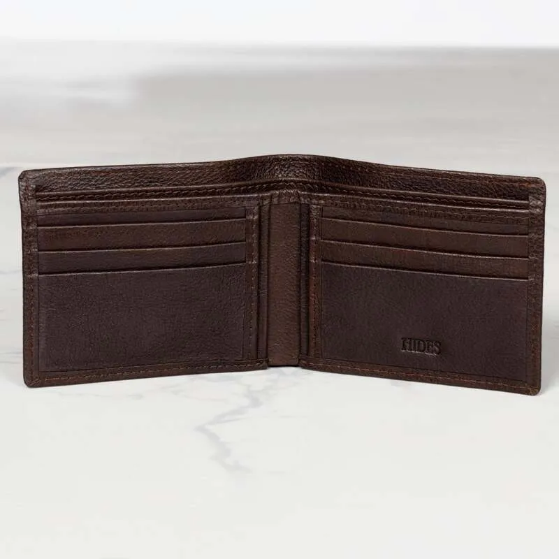 6 Cards Leather Wallet - Dark Brown made by Hides Leather