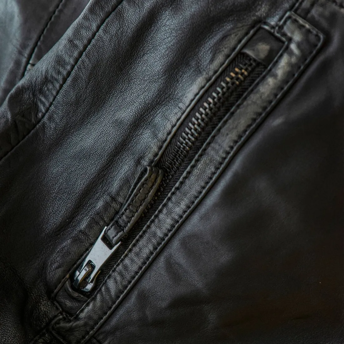 Racer Leather Jacket - Black sold by Hides Leather product image thumbnail 5