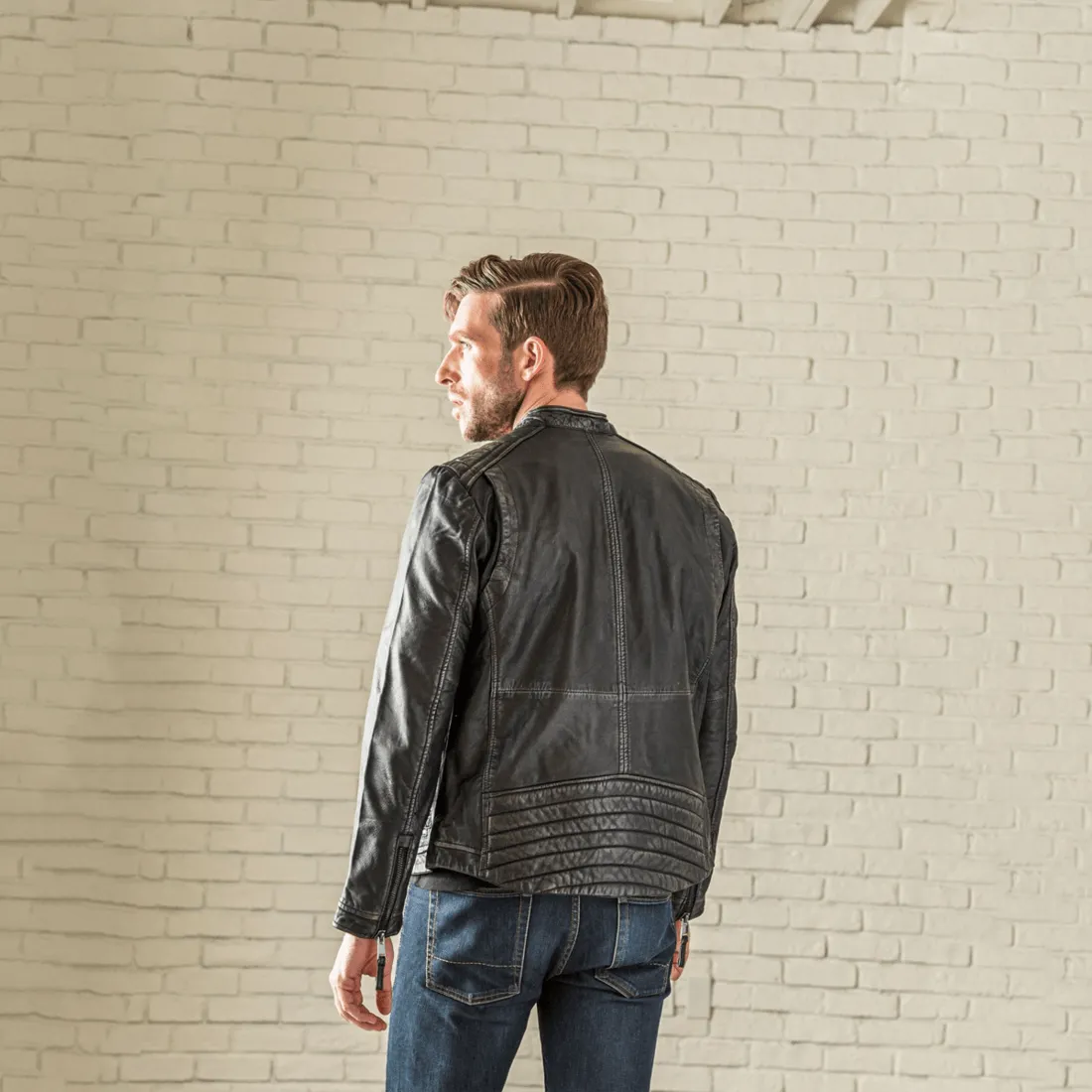 Racer Leather Jacket - Black sold by Hides Leather product image thumbnail 3