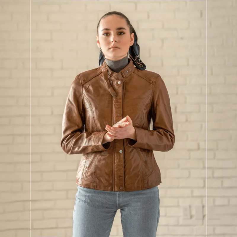 Lamb Leather Coat - Cognac made by Hides Leather