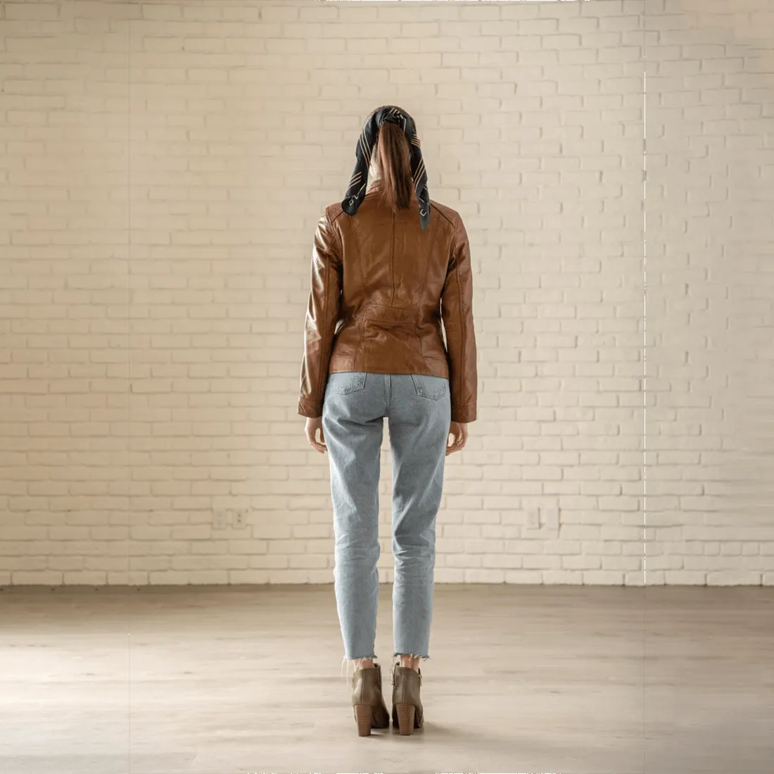 Lamb Leather Coat - Cognac sold by Hides Leather product image thumbnail 3