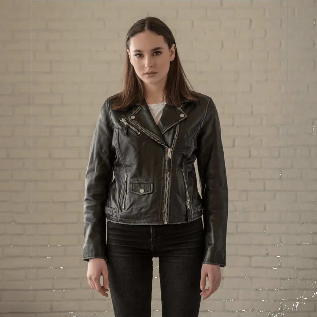 Sidney Leather Biker Jacket sold by Hides Leather product image thumbnail 2