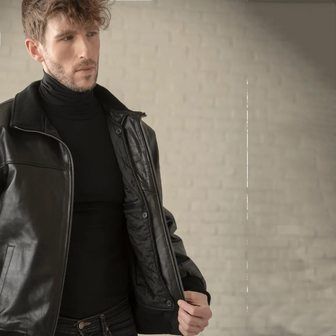 Classic Leather Bomber - Black sold by Hides Leather product image thumbnail 5