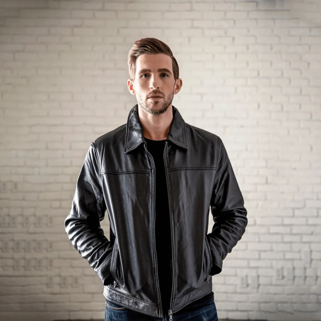 Ted Leather Jacket - Black sold by Hides Leather product image thumbnail 3