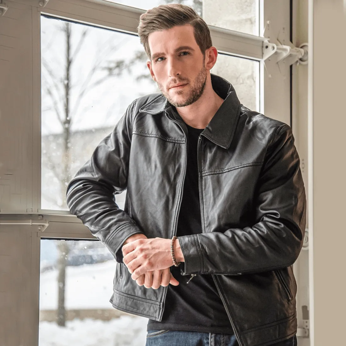 Ted Leather Jacket - Black sold by Hides Leather product image thumbnail 2