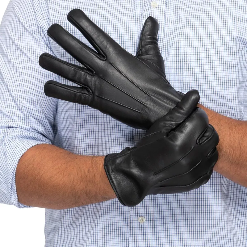Leather Gloves Men - Black made by Hides Leather