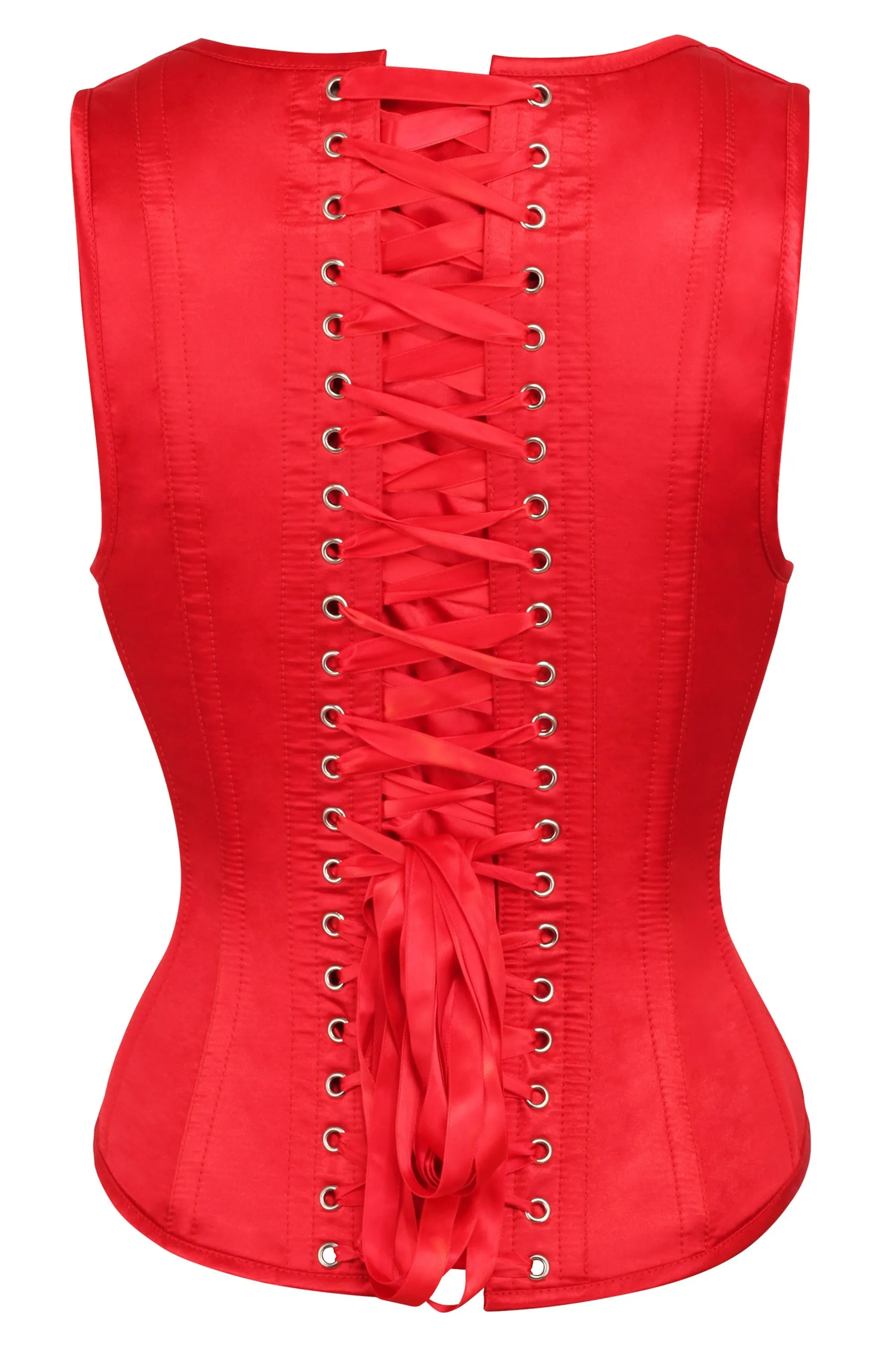 Red High Back Underbust Corset With Straps sold by Corset Story product image thumbnail 2