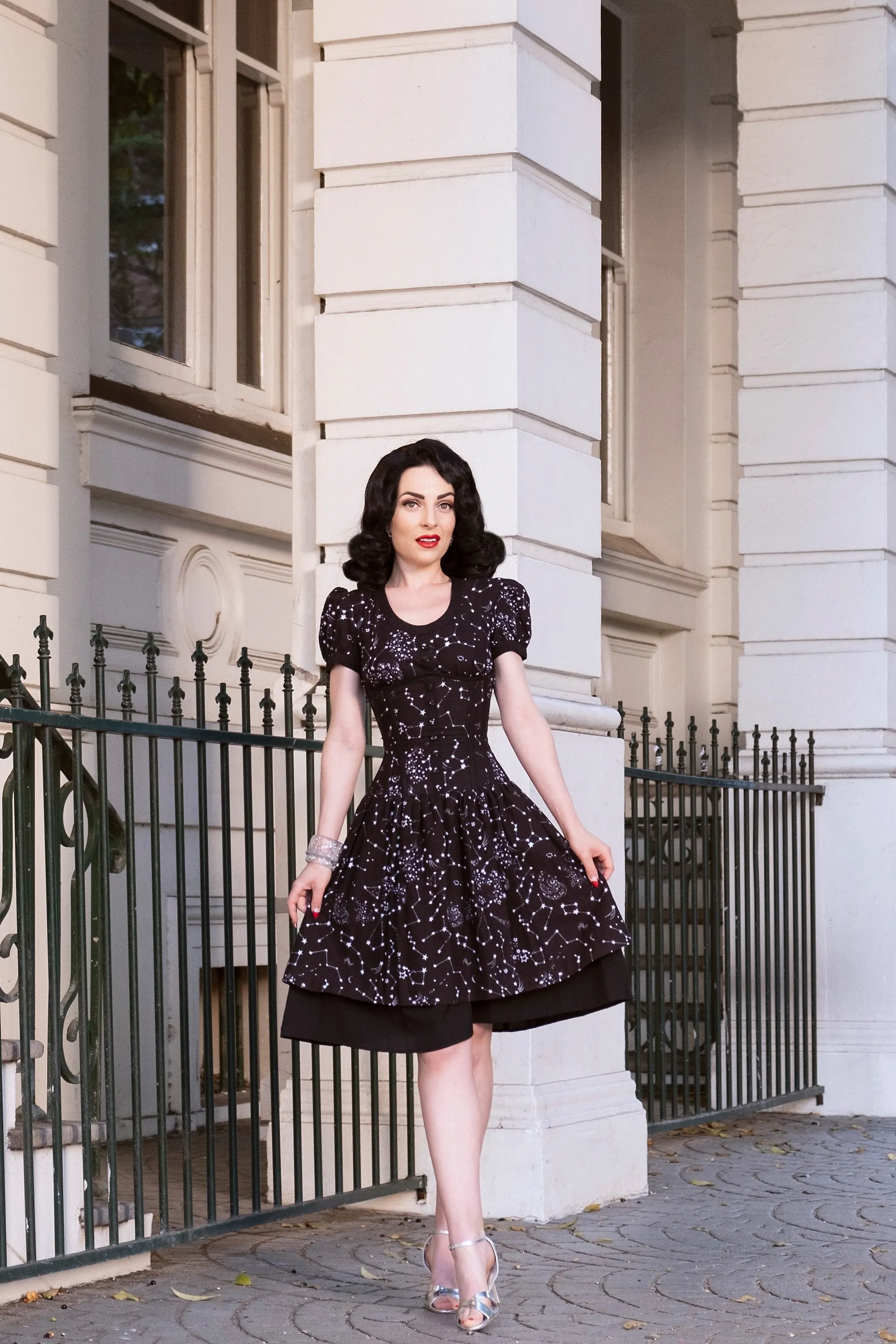 Black Astronomy Print Corset Dress sold by Corset Story product image thumbnail 4