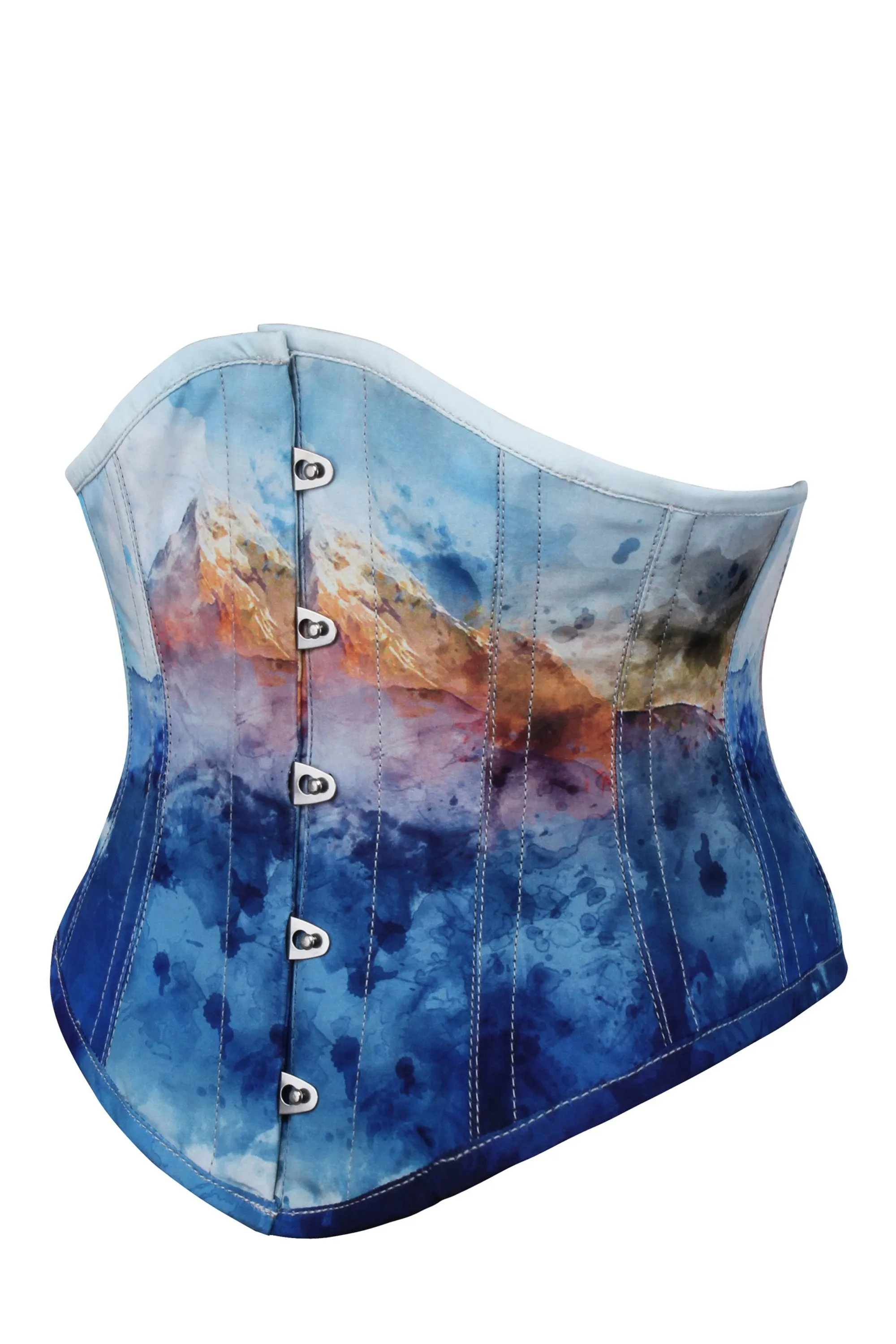 Misty Mountain Print Waspie Corset sold by Corset Story product image thumbnail 3