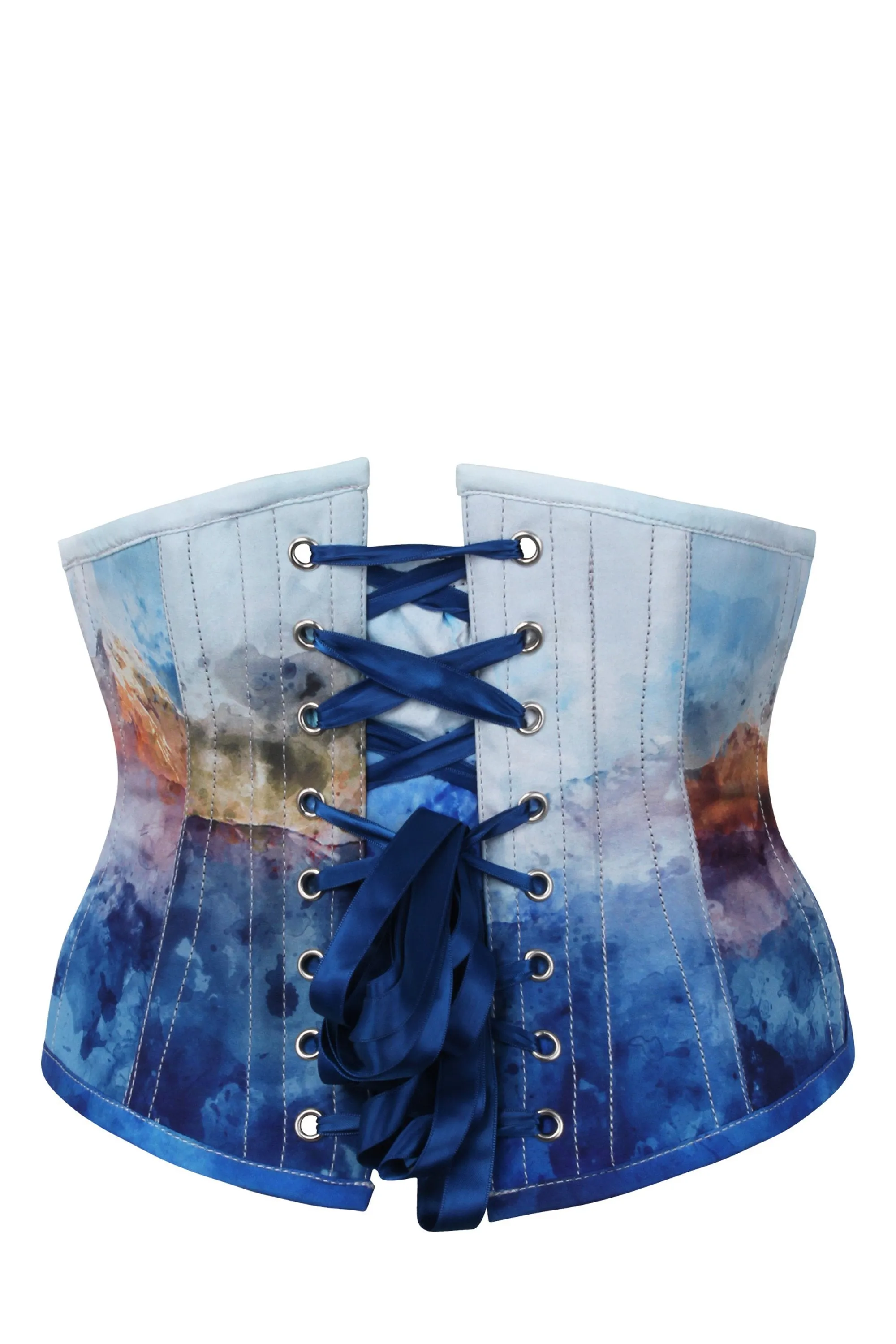 Misty Mountain Print Waspie Corset sold by Corset Story product image thumbnail 2