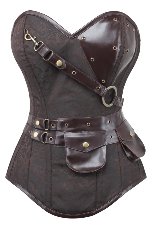 Brown Longline Steampunk Corset sold by Corset Story