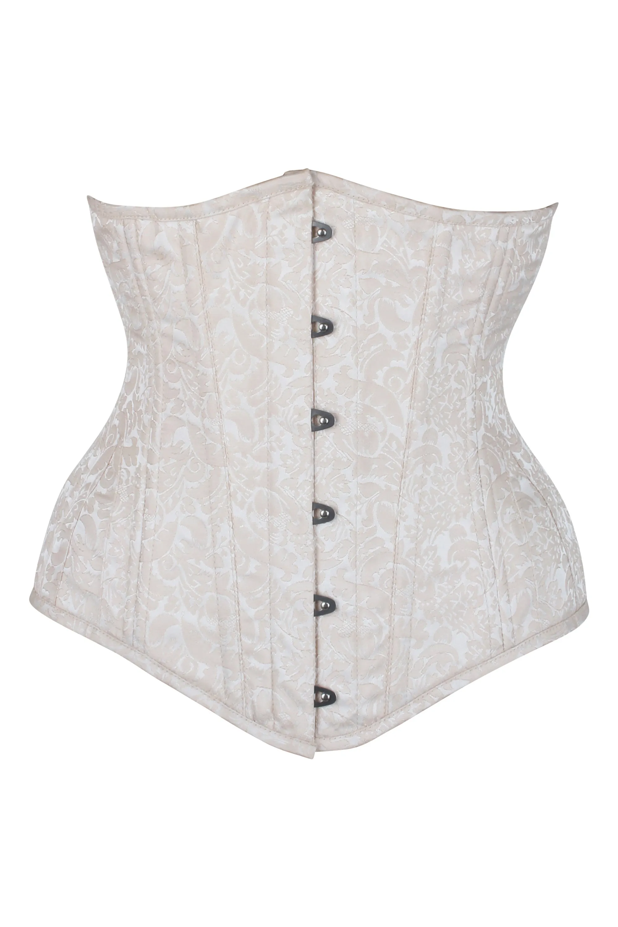 Cream Brocade Expert Waist Training Longline Underbust Corset sold by Corset Story