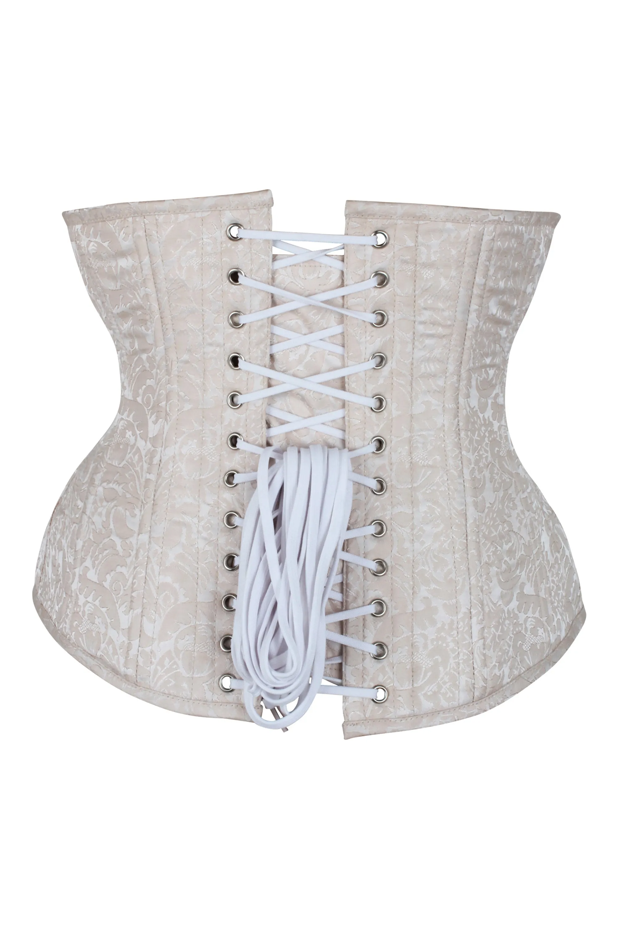 Cream Brocade Expert Waist Training Longline Underbust Corset sold by Corset Story product image thumbnail 5