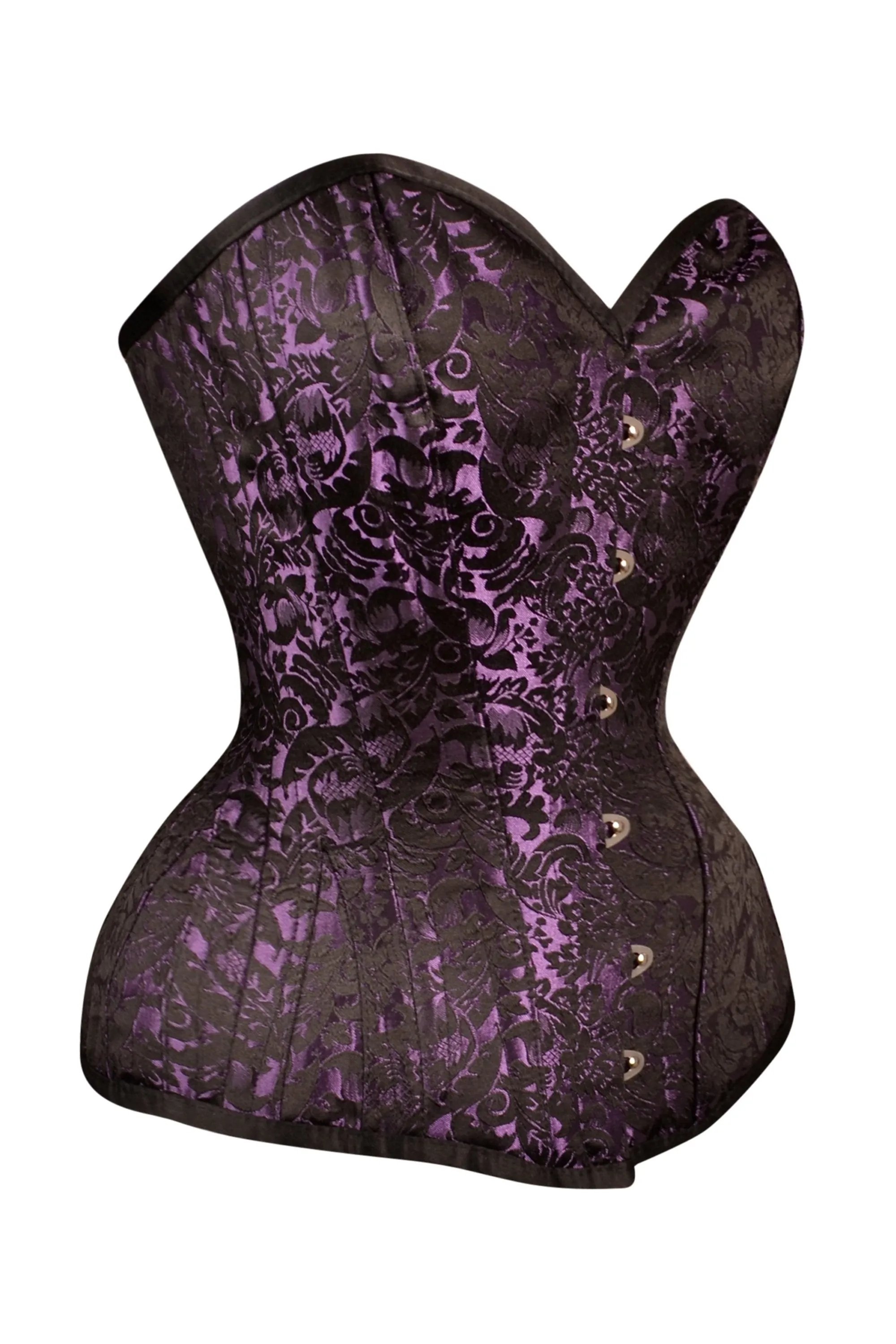 Purple Brocade Expert Waist Training Overbust Corset sold by Corset Story product image thumbnail 3