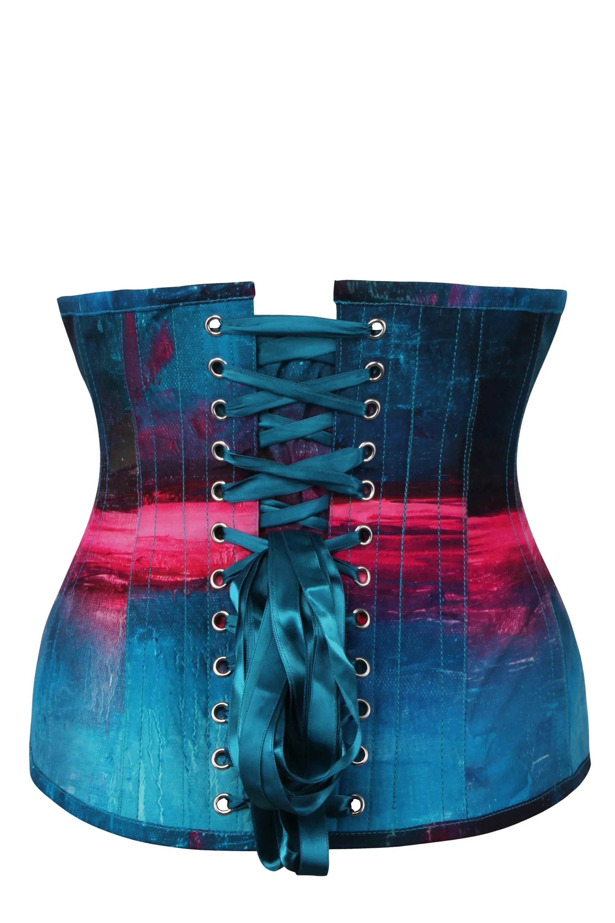 Stormy Night Blue and Pink Underbust Corset sold by Corset Story product image thumbnail 2