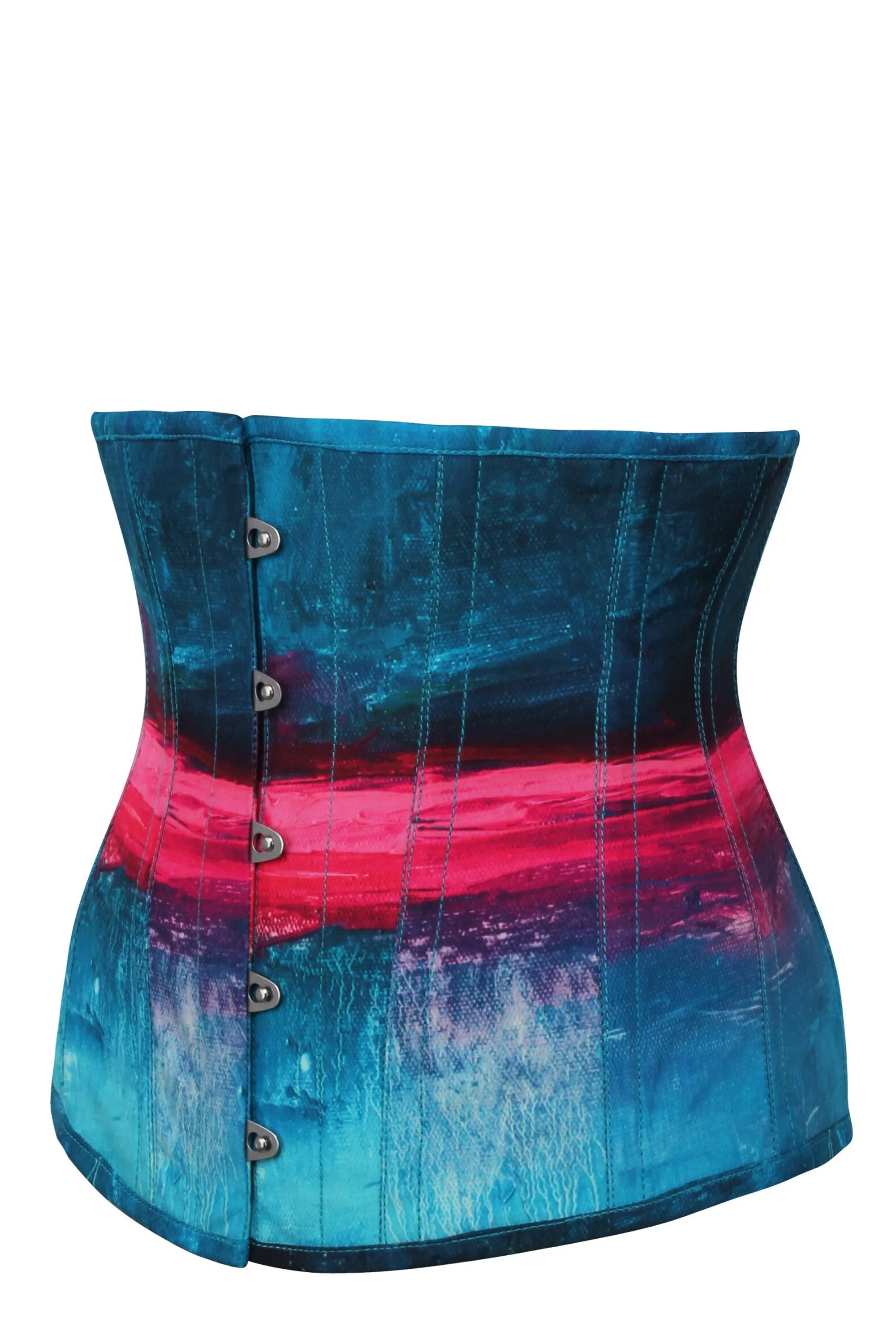 Stormy Night Blue and Pink Underbust Corset sold by Corset Story product image thumbnail 3