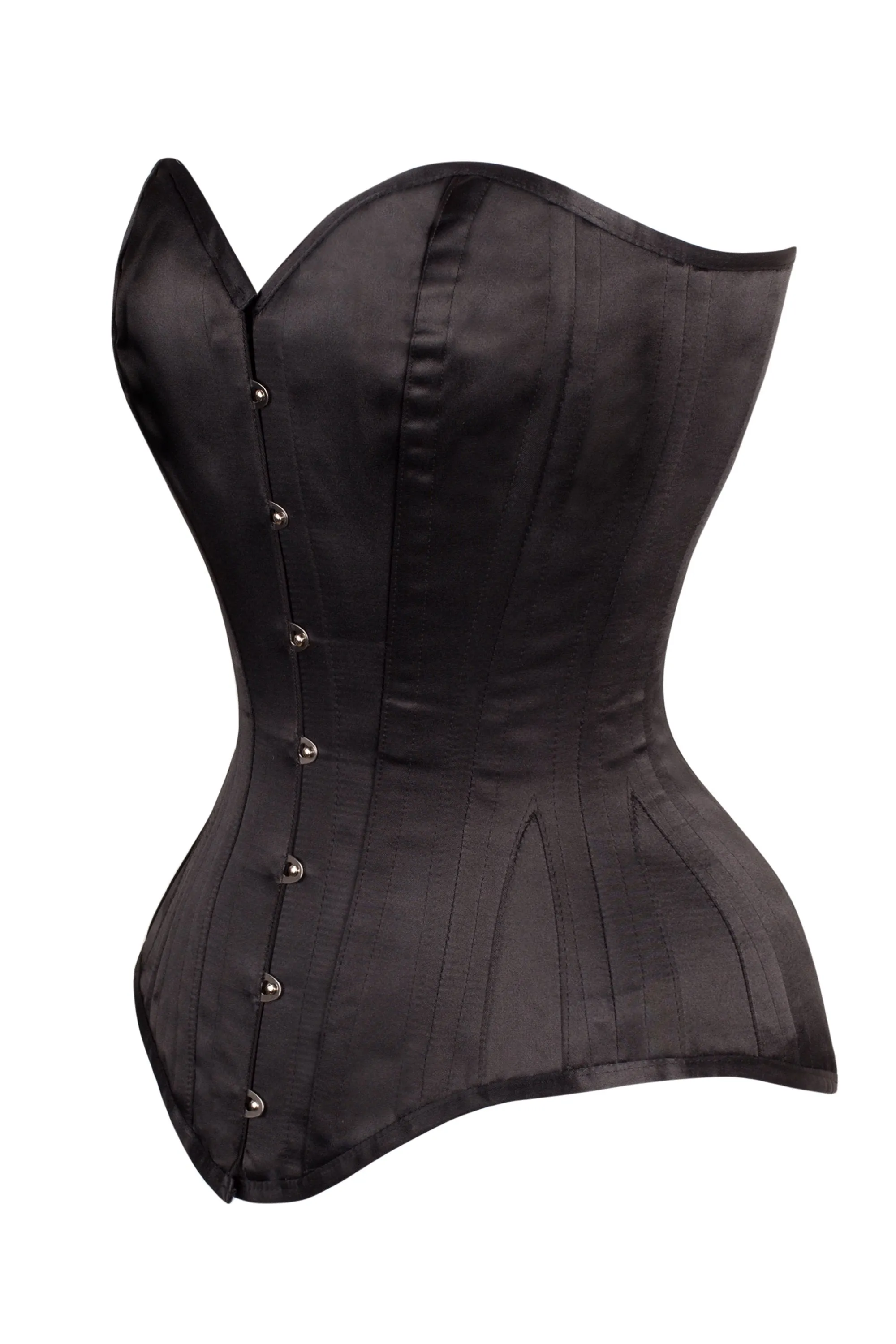 Long Line Black Satin Expert Waist Training Overbust Corset sold by Corset Story product image thumbnail 4