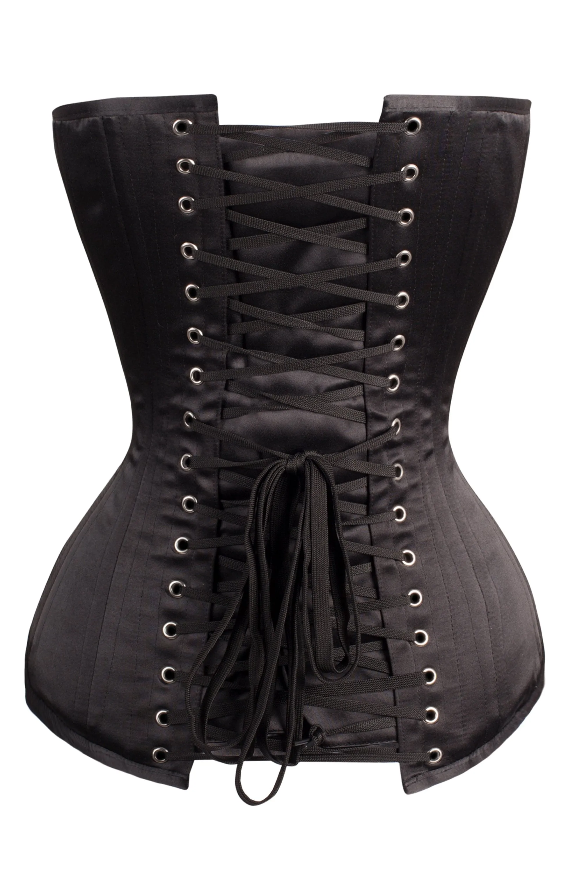 Long Line Black Satin Expert Waist Training Overbust Corset sold by Corset Story product image thumbnail 5