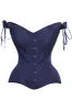 Navy Blue Sleeved Corset sold by Corset Story