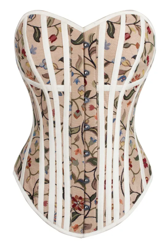 Historically Inspired Floral Print Overbust Corset sold by Corset Story
