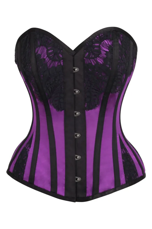 Historic Inspired Purple Waist Taming Overbust sold by Corset Story