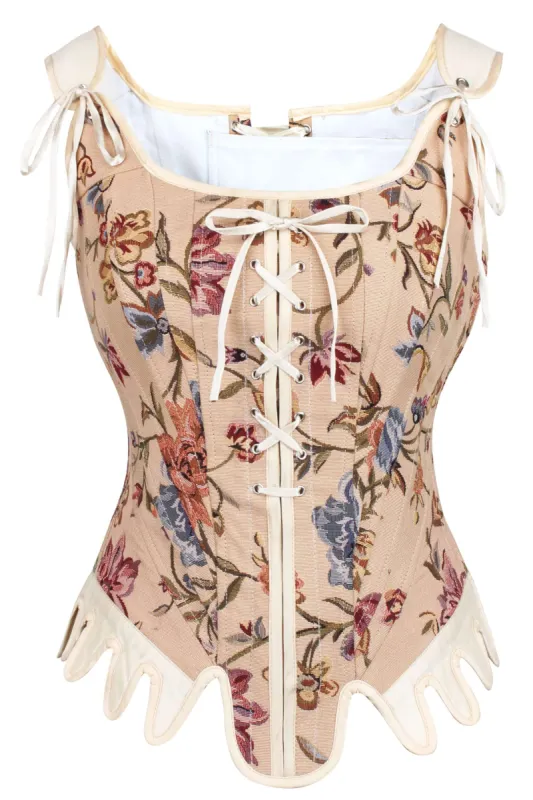 Brocade Steel Boned Historically Inspired Corset sold by Corset Story