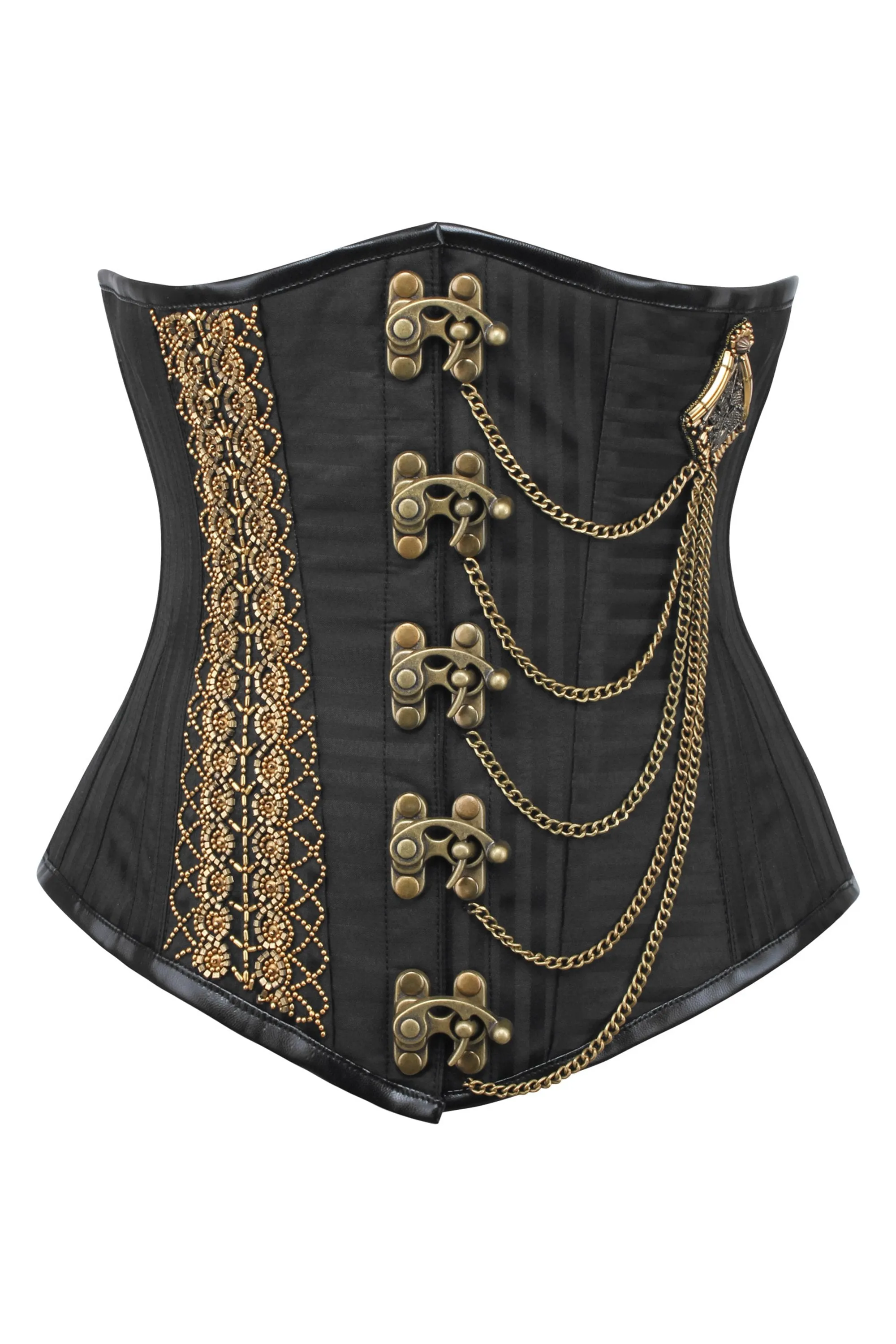 Alternating Stripe Steampunk Underbust sold by Corset Story