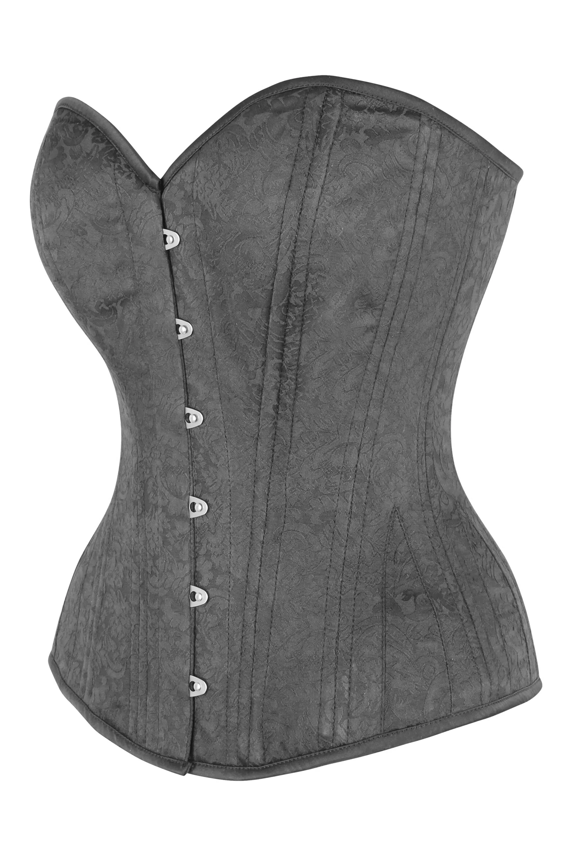 Black Brocade Expert Waist Training Overbust Corset sold by Corset Story product image thumbnail 3