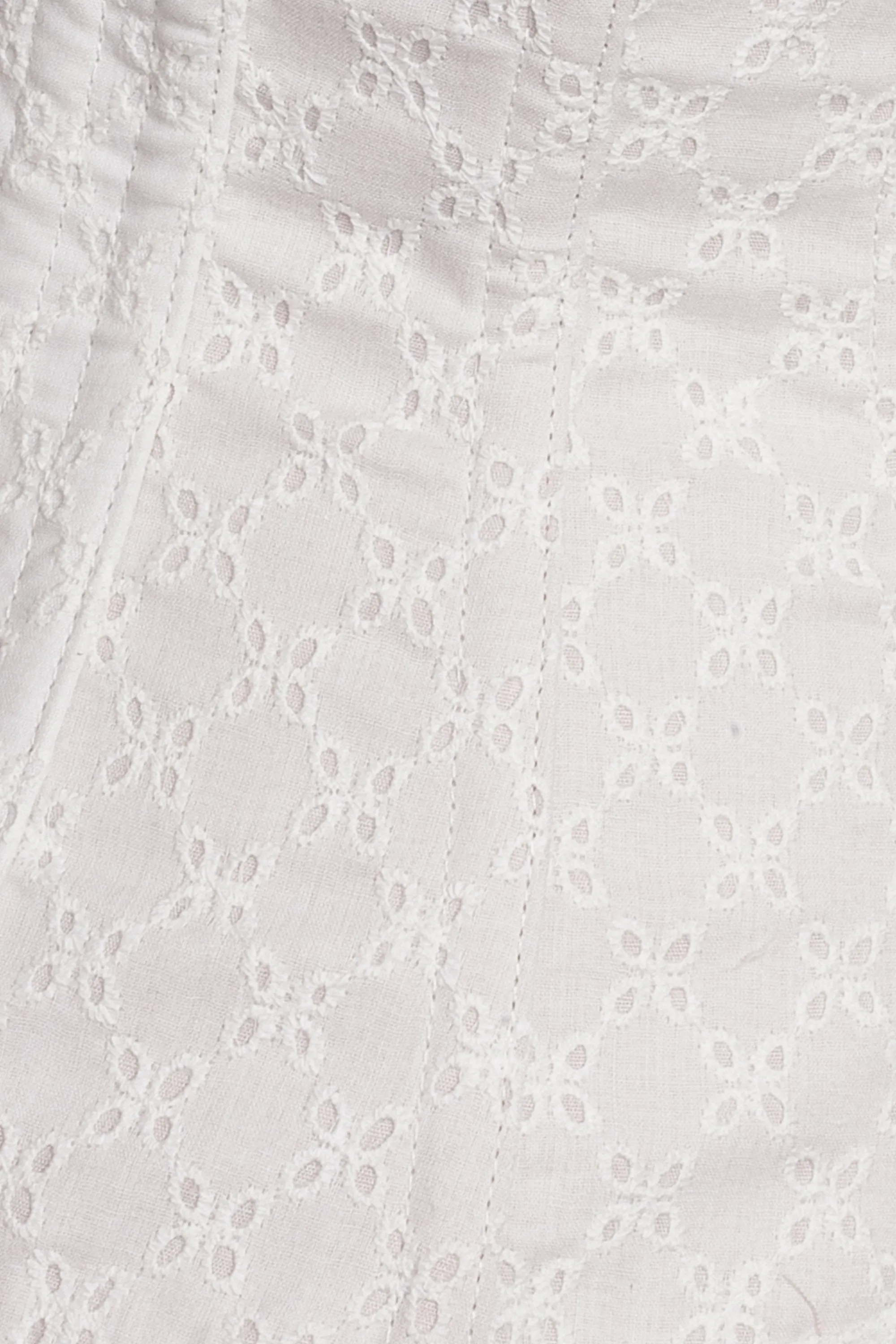 Vintage Inspired Straight Line Overbust With Ribbon Woven Through Lace Trim - Champagne sold by Corset Story product image thumbnail 5