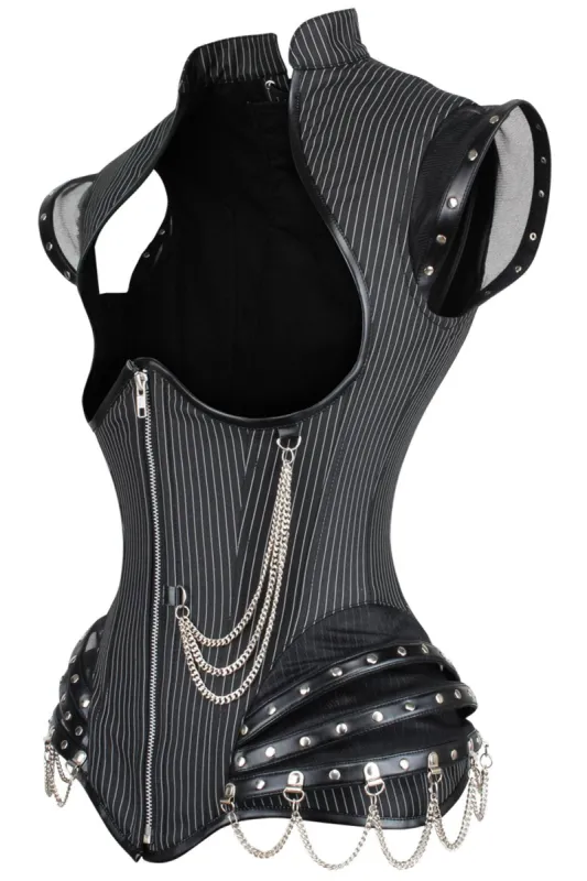Pinstripe Underbust Corset sold by Corset Story