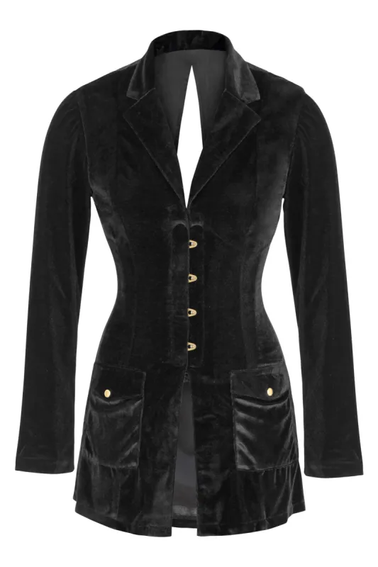 Black Velvet Corseted Jacket sold by Corset Story