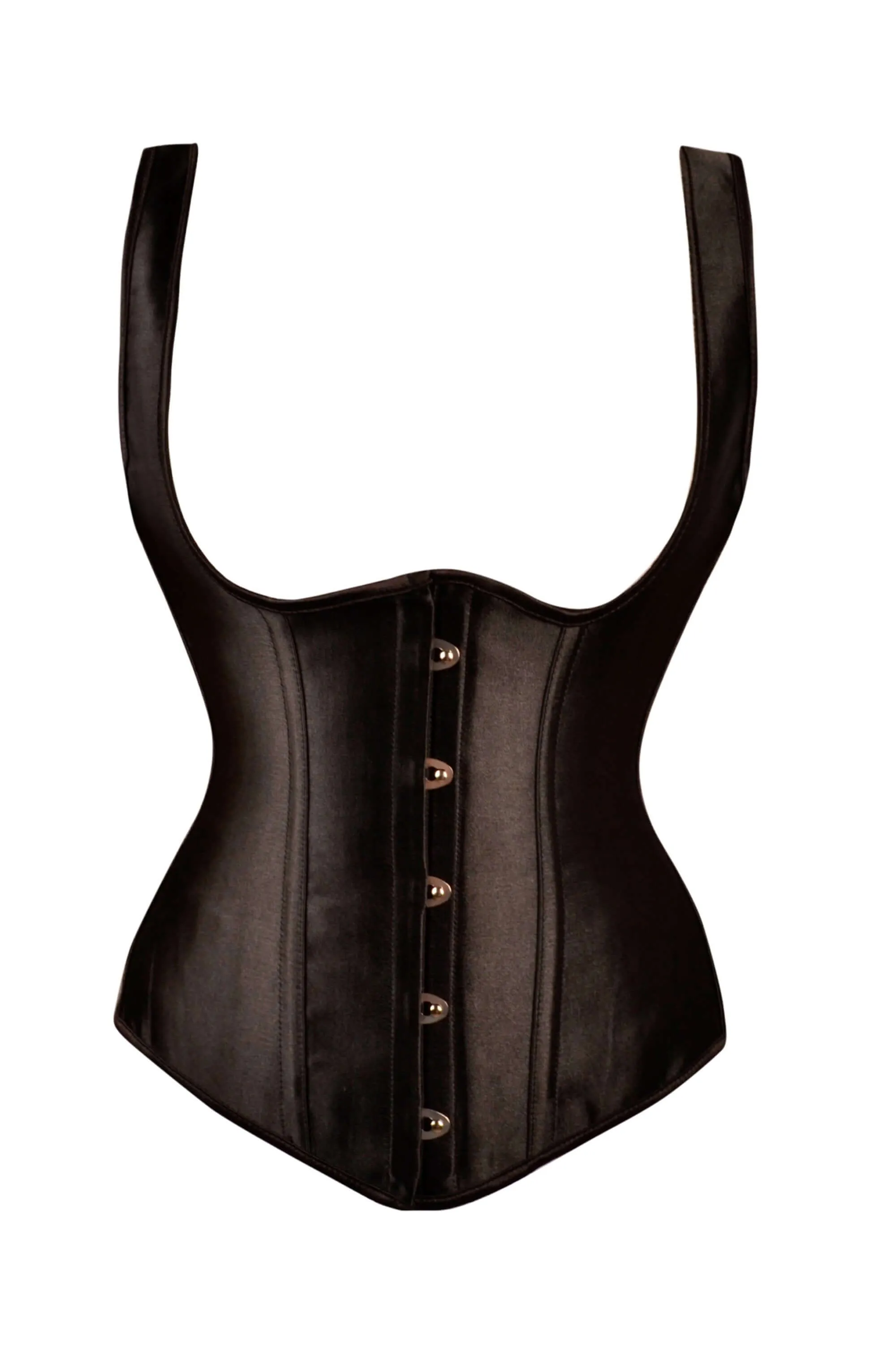 Black High Back Underbust Corset With Straps sold by Corset Story