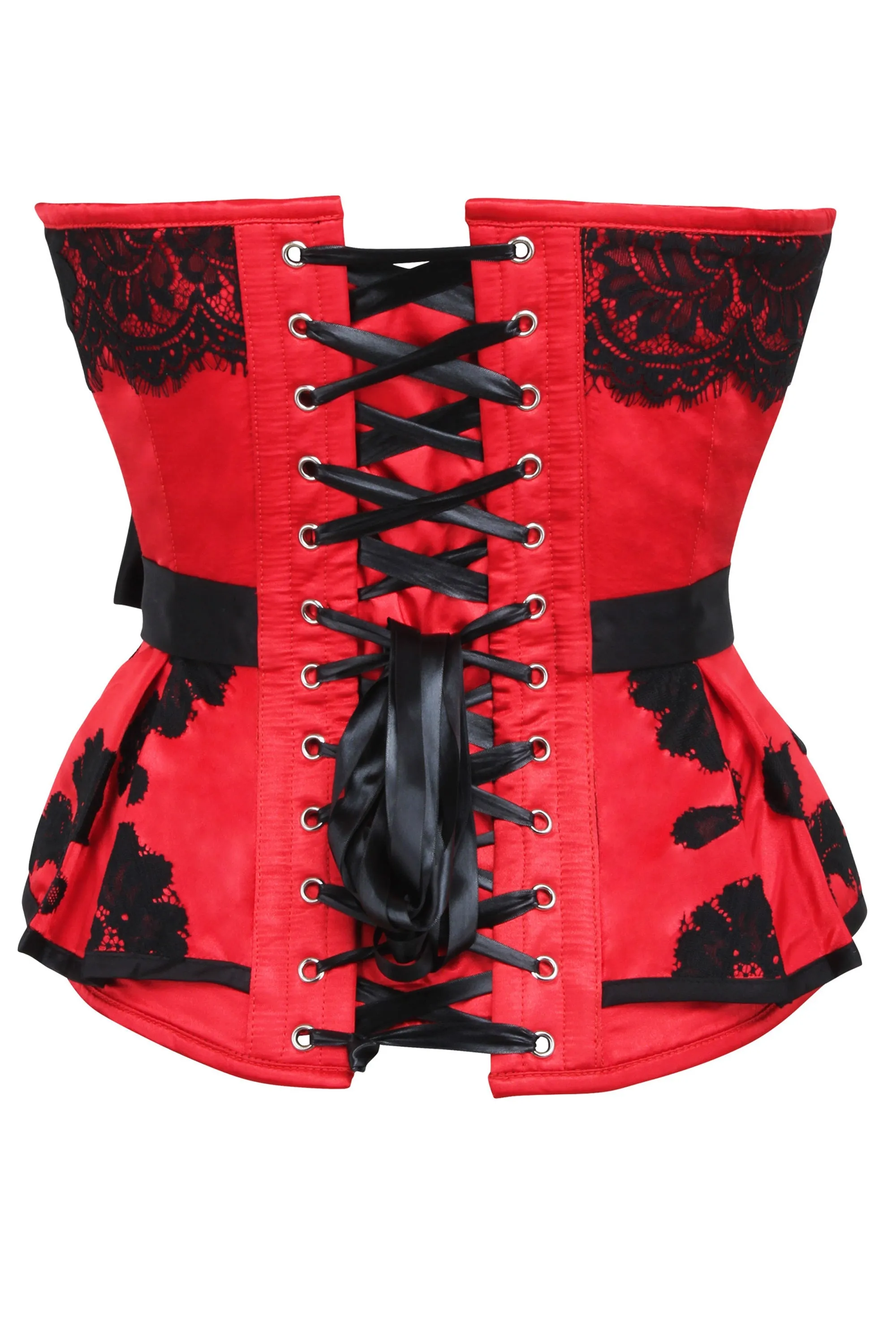 Red Satin Prom Corset with Sash sold by Corset Story product image thumbnail 2
