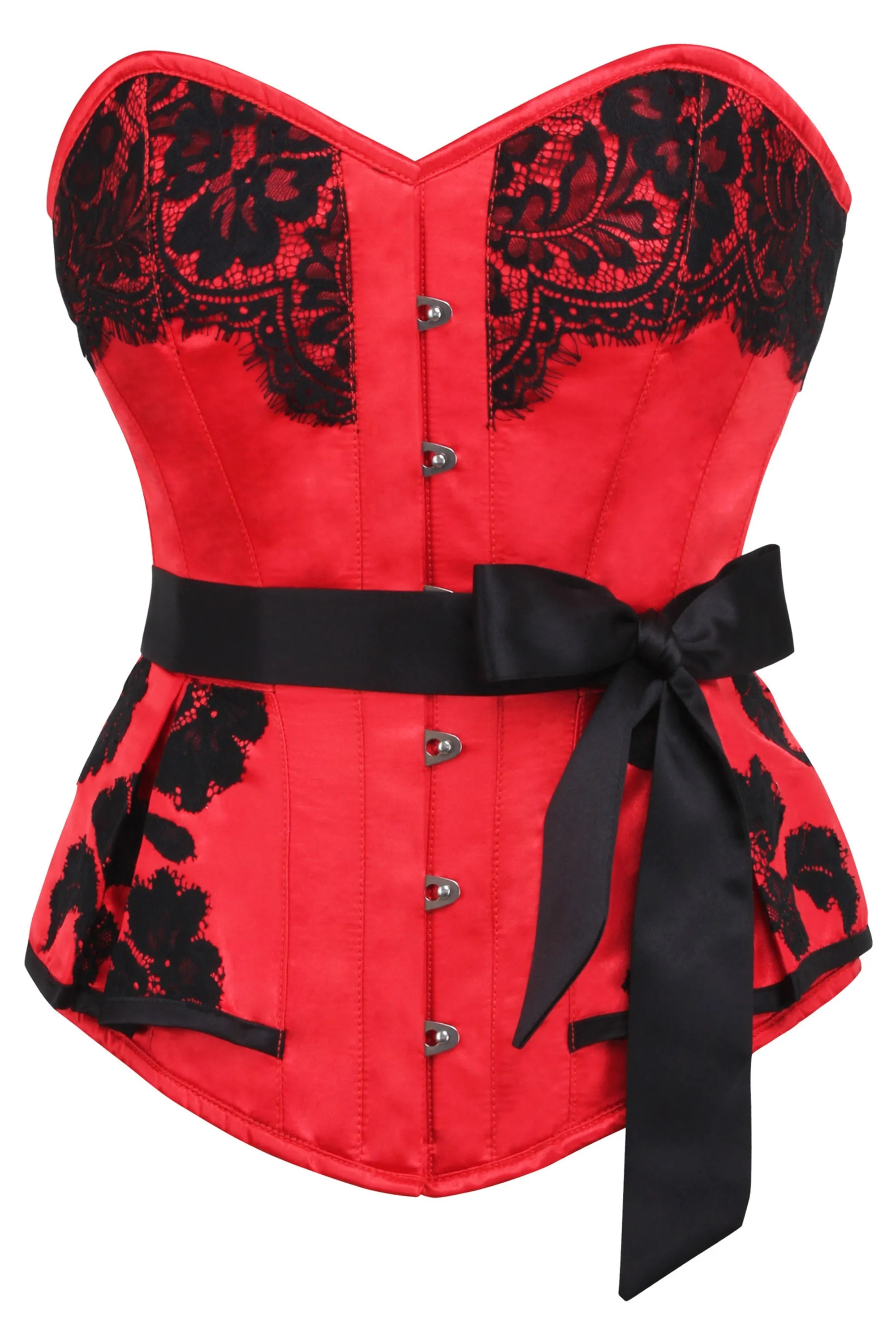 Red Satin Prom Corset with Sash sold by Corset Story