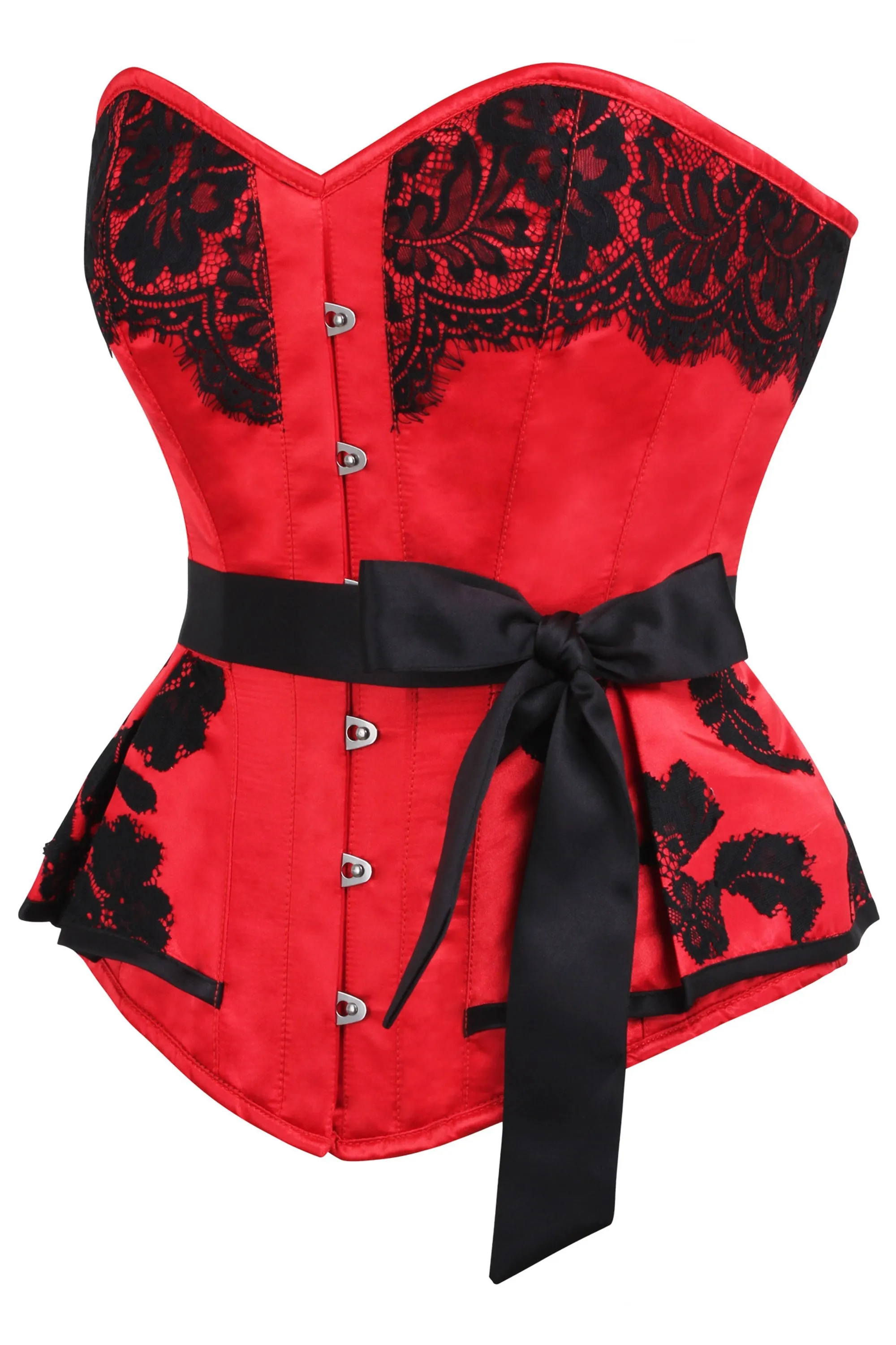 Red Satin Prom Corset with Sash sold by Corset Story product image thumbnail 3
