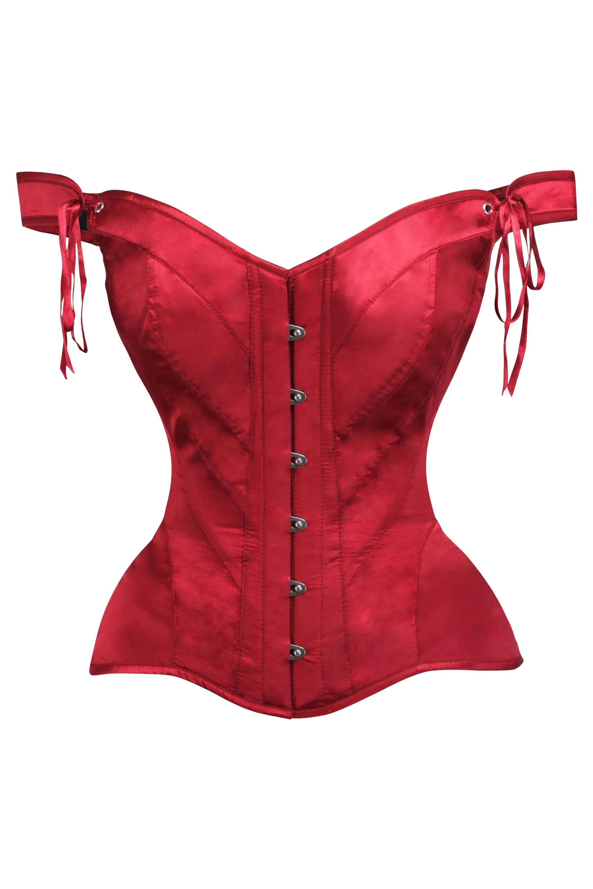 Lipstick Red Sleeved Corset sold by Corset Story